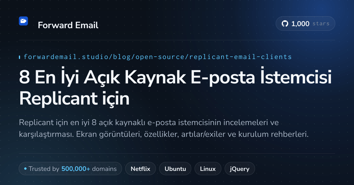 8 En İyi Açık Kaynak E-posta İstemcisi Replicant 2026 için