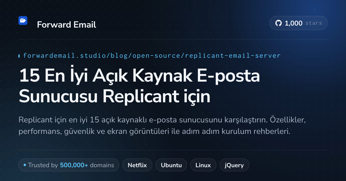 15 En İyi Açık Kaynak E-posta Sunucusu Replicant 2026 için