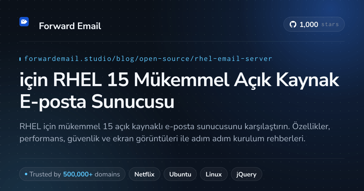 2026 için RHEL 15 Mükemmel Açık Kaynak E-posta Sunucusu