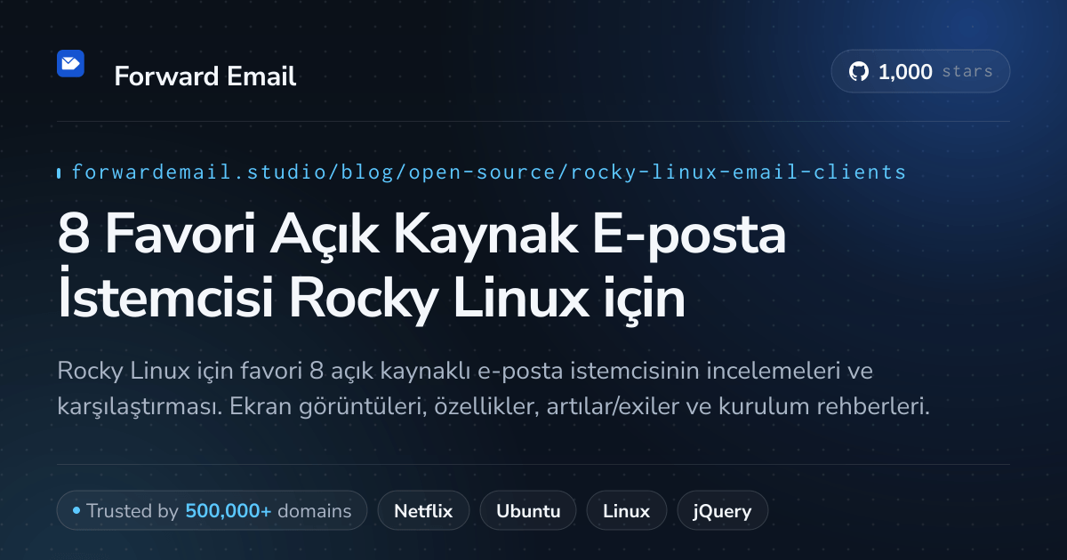 8 Favori Açık Kaynak E-posta İstemcisi Rocky Linux 2026 için