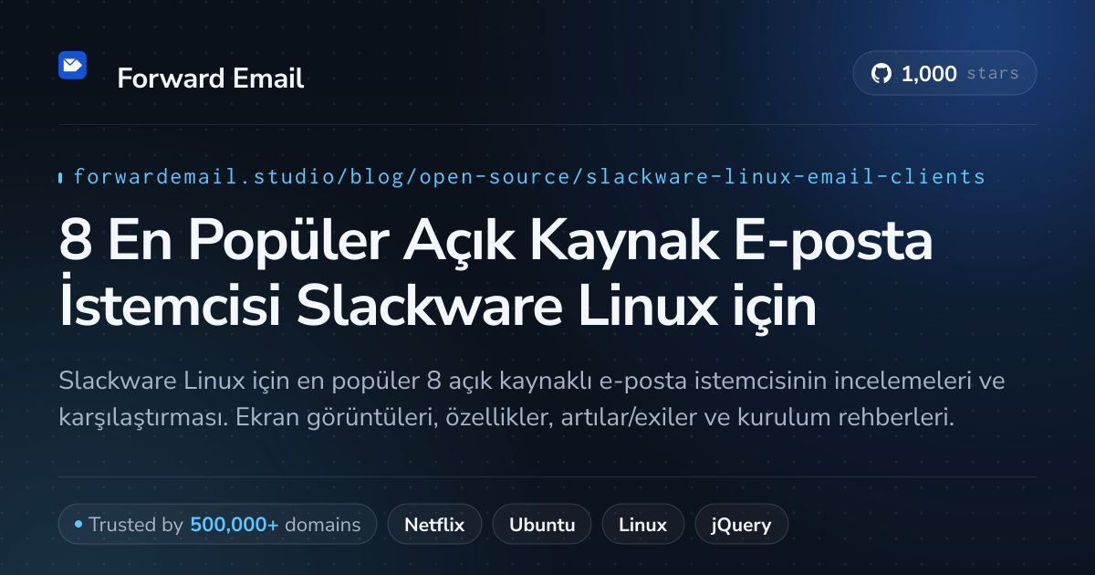 8 En Popüler Açık Kaynak E-posta İstemcisi Slackware Linux 2026 için
