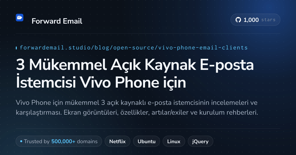 3 Mükemmel Açık Kaynak E-posta İstemcisi Vivo Phone 2026 için