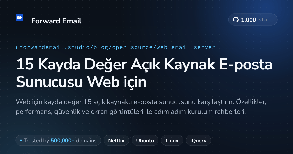 15 Kayda Değer Açık Kaynak E-posta Sunucusu Web 2026 için
