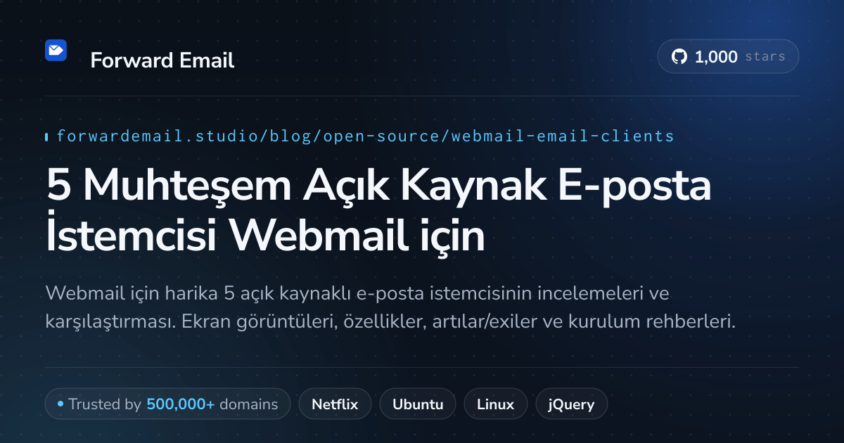 5 Muhteşem Açık Kaynak E-posta İstemcisi Webmail 2026 için