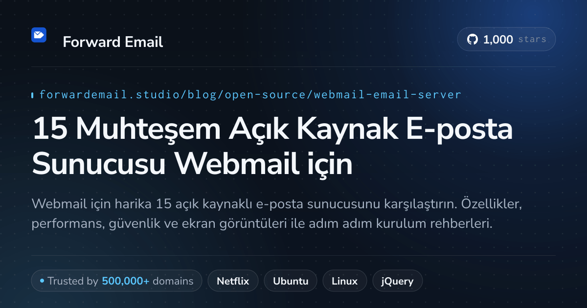 15 Muhteşem Açık Kaynak E-posta Sunucusu Webmail 2026 için