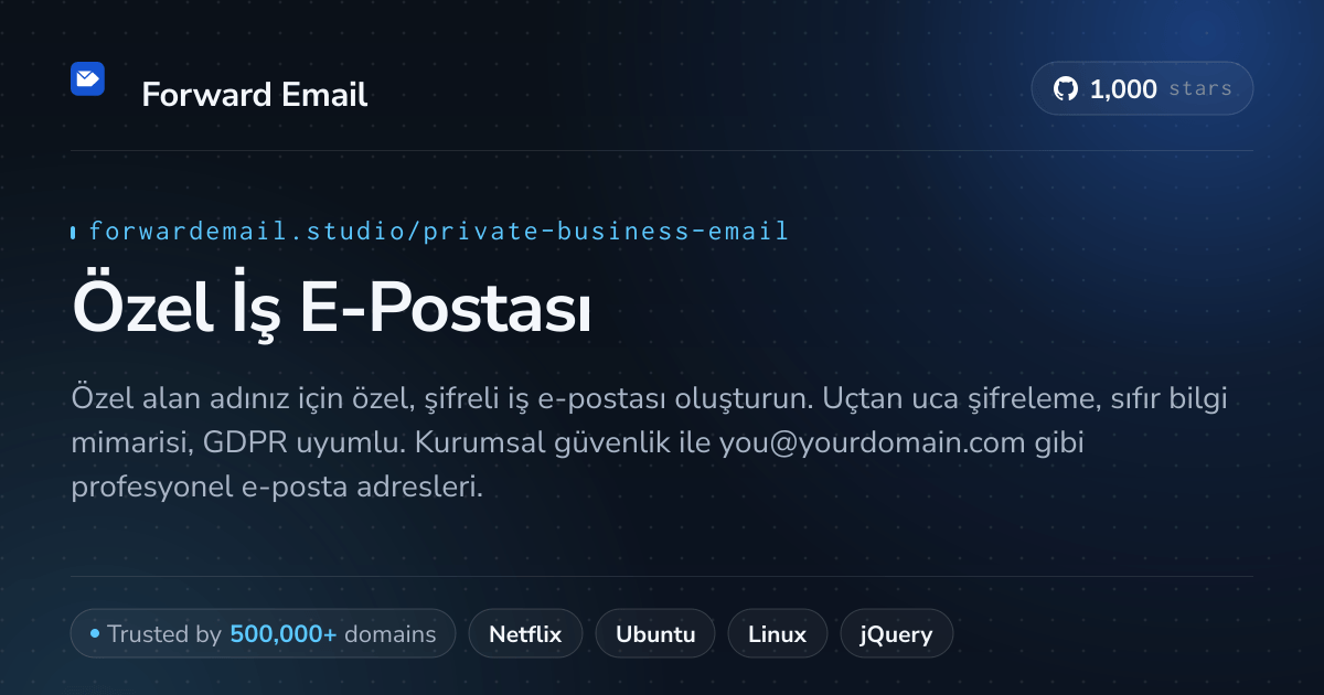 Özel İş E-Postası - Şifreli ve Güvenli