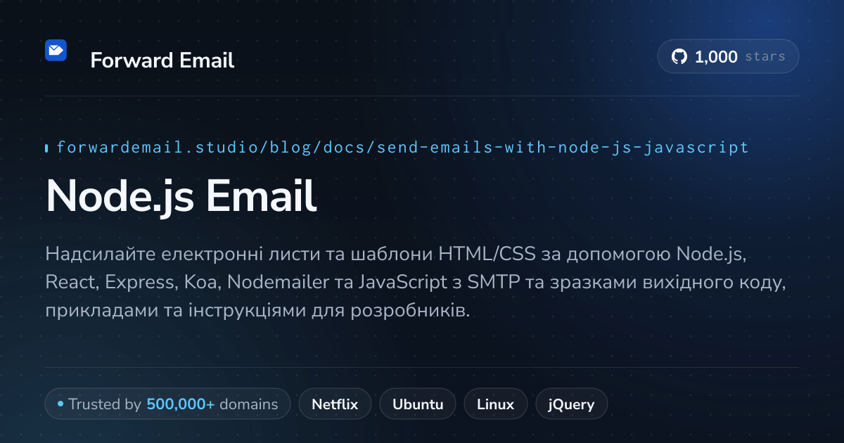 Шаблони електронних листів Node.js