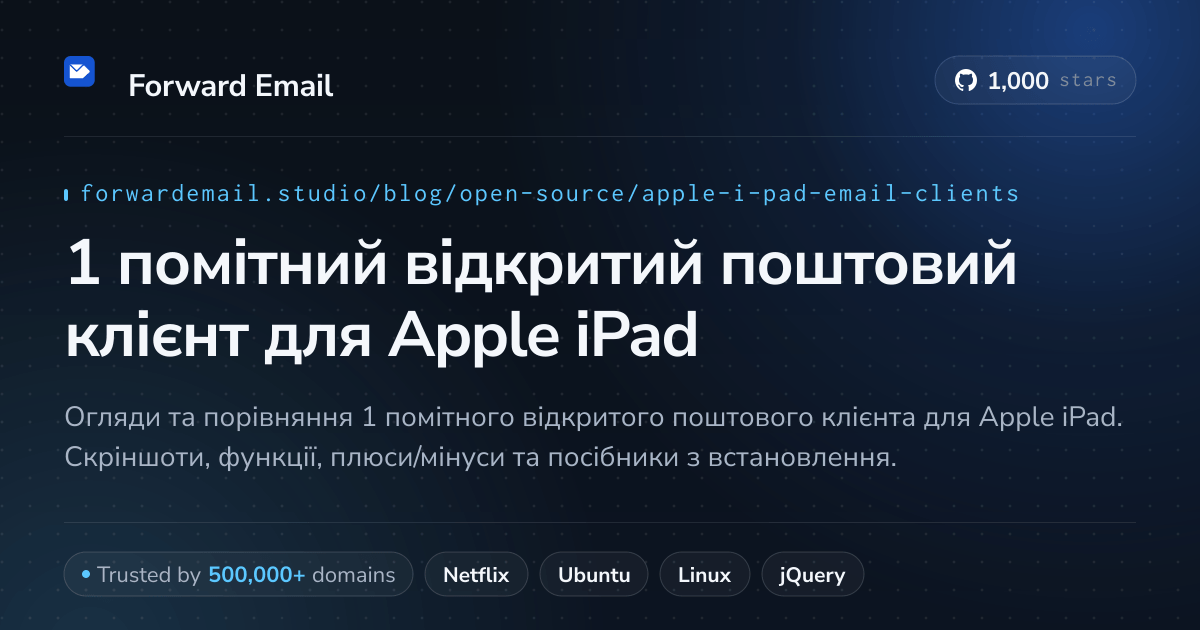 1 помітний відкритий поштовий клієнт для Apple iPad 2026