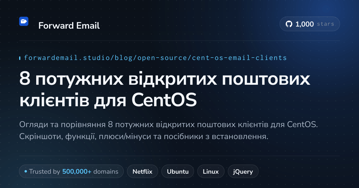 8 потужних відкритих поштових клієнтів для CentOS 2026