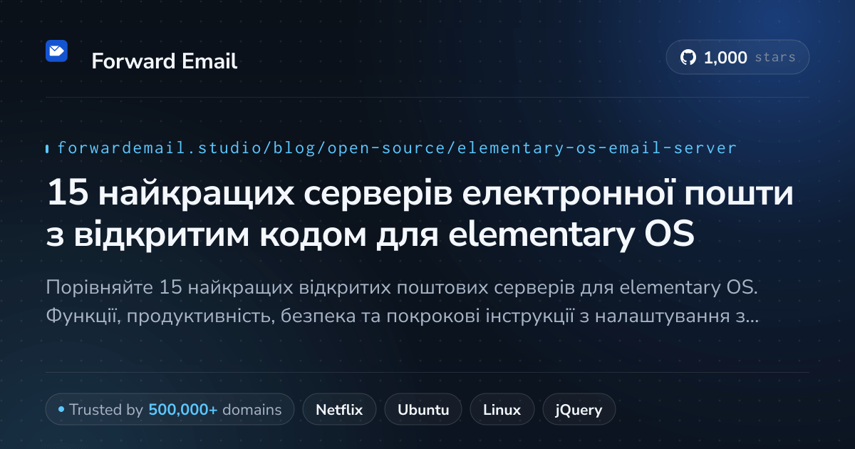 15 найкращих серверів електронної пошти з відкритим кодом для elementary OS 2026