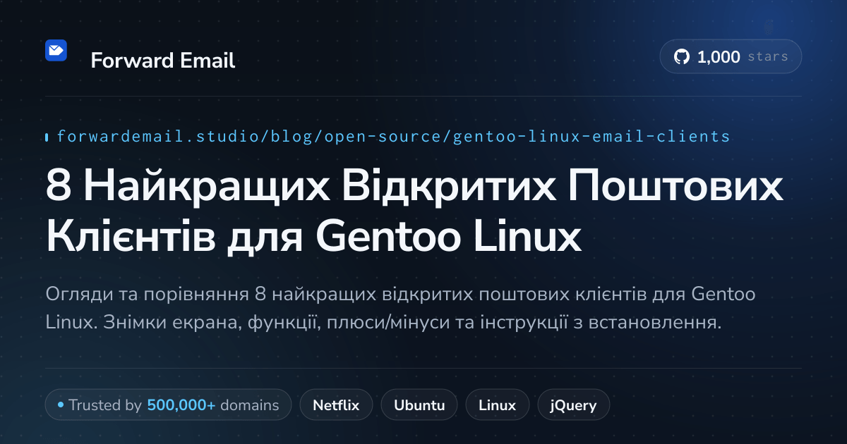 8 Найкращих Відкритих Поштових Клієнтів для Gentoo Linux 2026