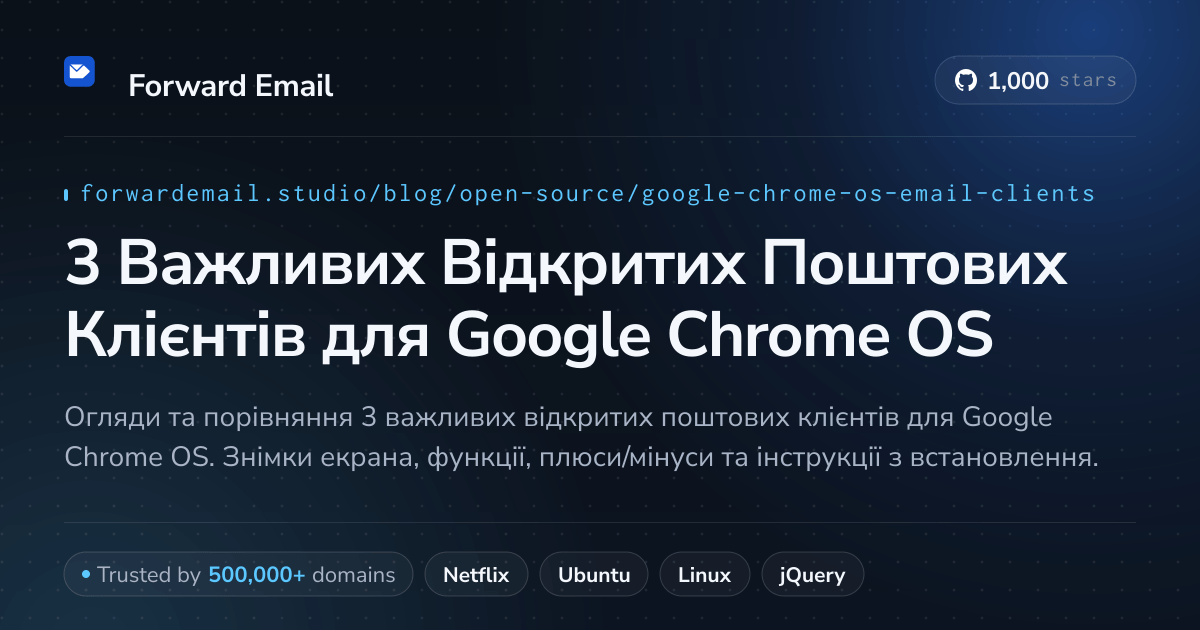 3 Важливих Відкритих Поштових Клієнтів для Google Chrome OS 2026