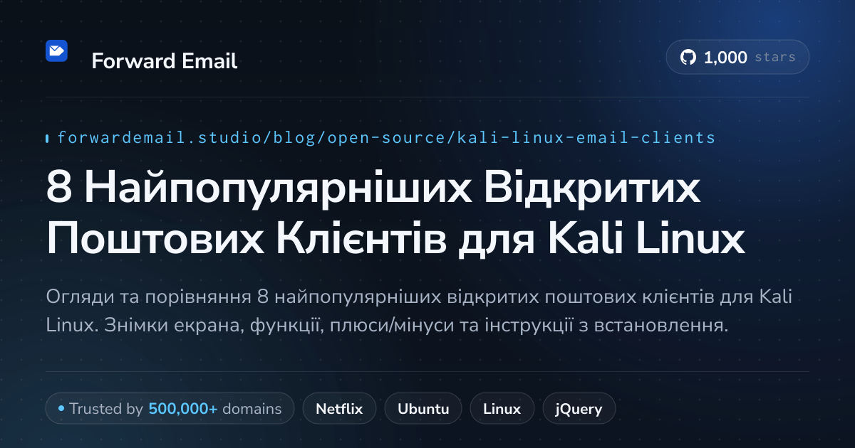 8 Найпопулярніших Відкритих Поштових Клієнтів для Kali Linux 2026