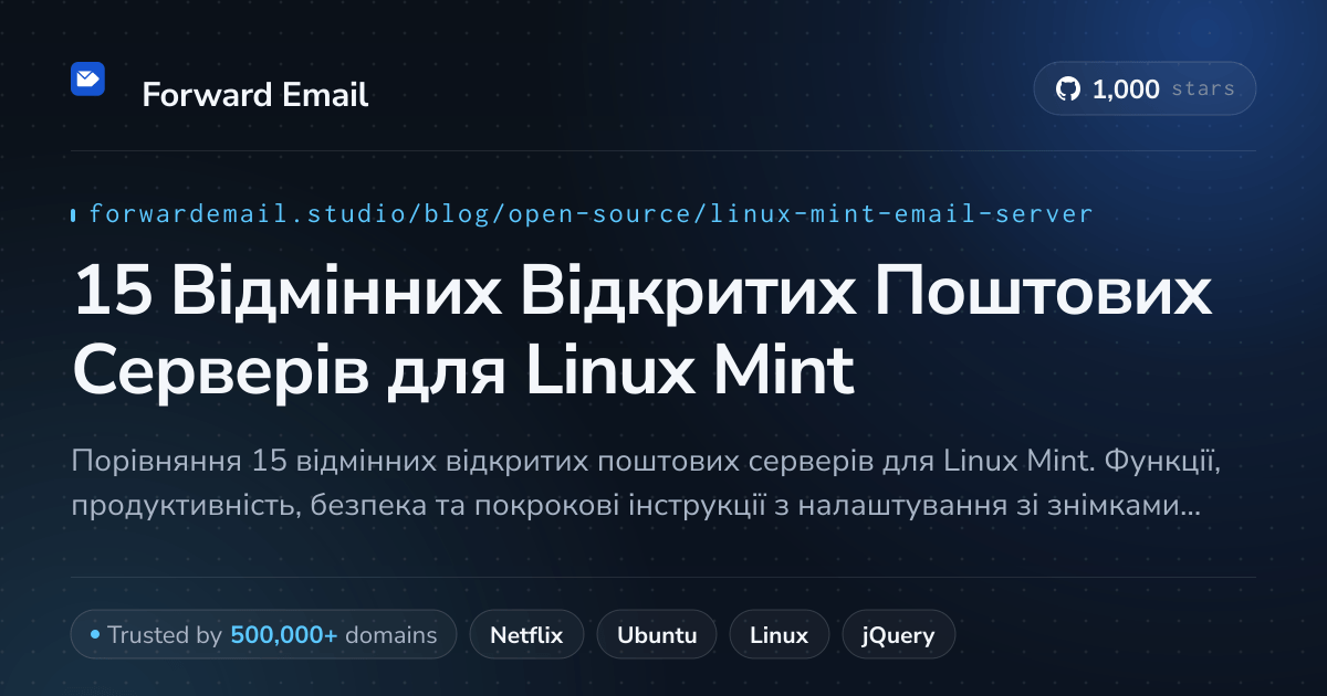 15 Відмінних Відкритих Поштових Серверів для Linux Mint 2026