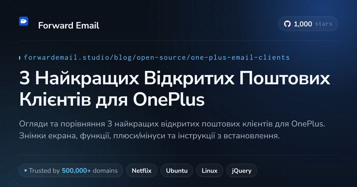 3 Найкращих Відкритих Поштових Клієнтів для OnePlus 2026