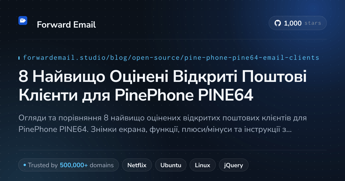 8 Найвищо Оцінені Відкриті Поштові Клієнти для PinePhone PINE64 2026