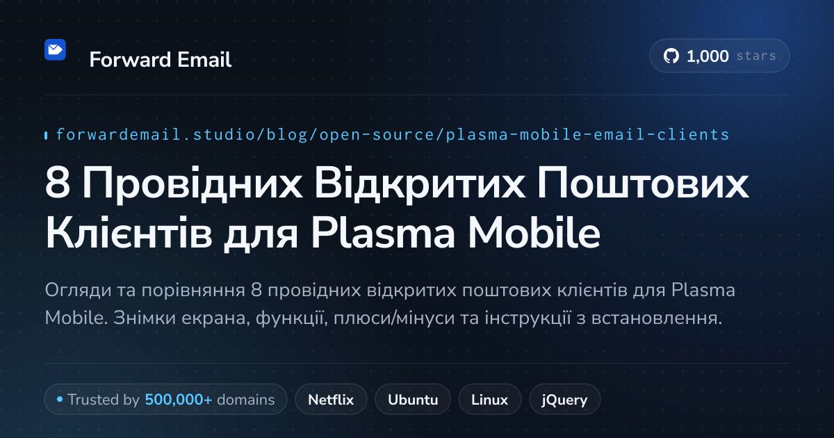 8 Провідних Відкритих Поштових Клієнтів для Plasma Mobile 2026