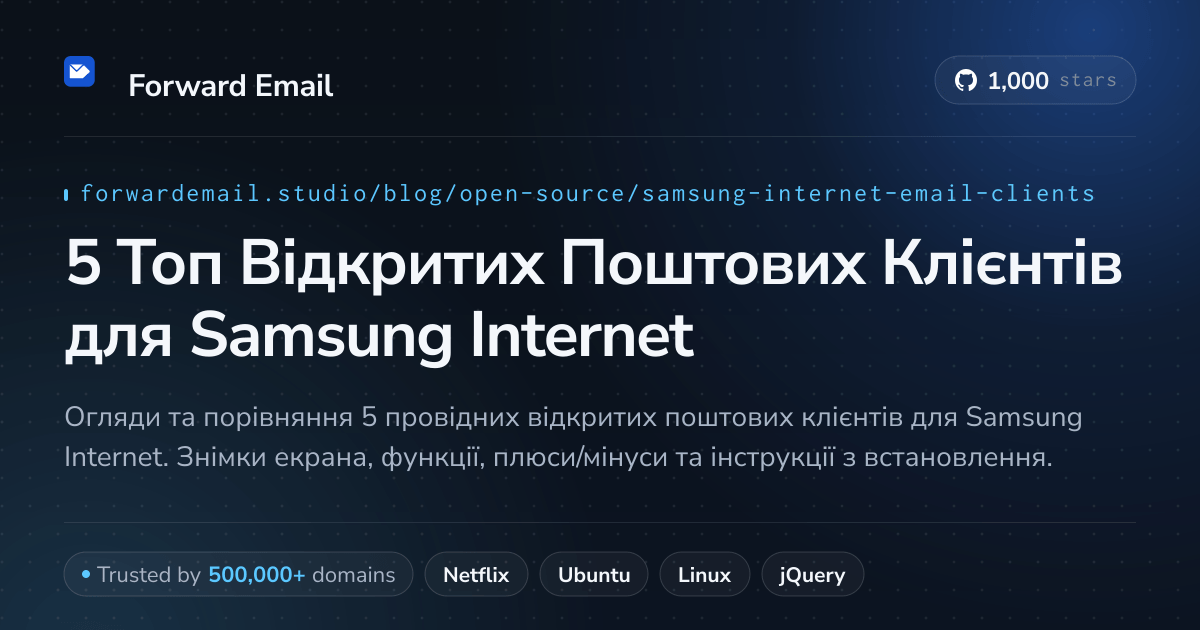 5 Топ Відкритих Поштових Клієнтів для Samsung Internet 2026