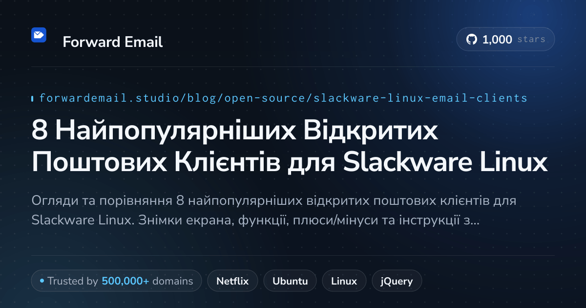 8 Найпопулярніших Відкритих Поштових Клієнтів для Slackware Linux 2026