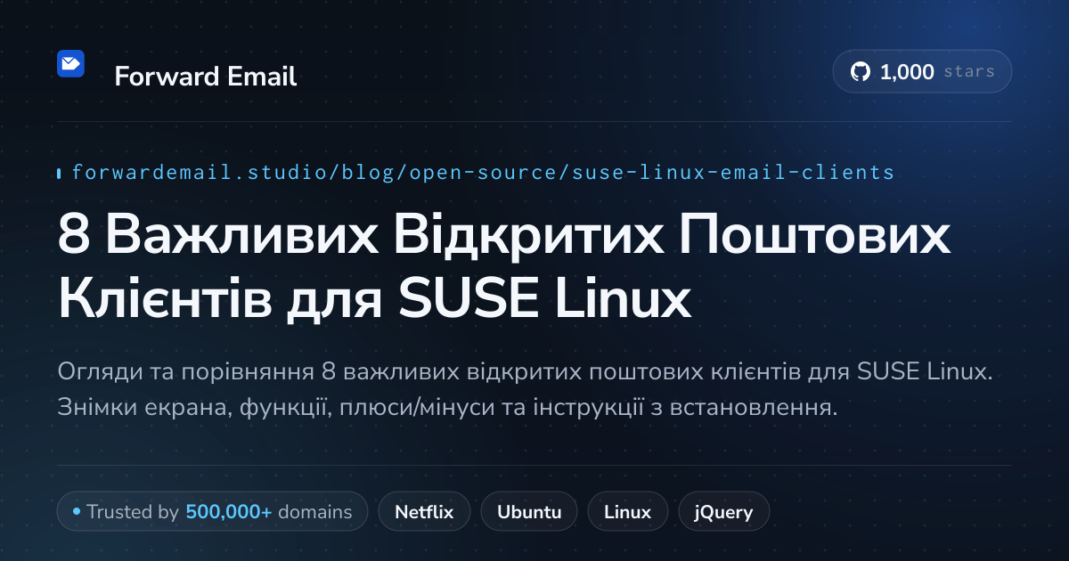8 Важливих Відкритих Поштових Клієнтів для SUSE Linux 2026