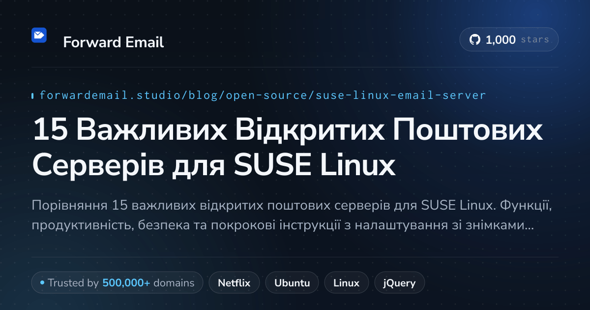 15 Важливих Відкритих Поштових Серверів для SUSE Linux 2026