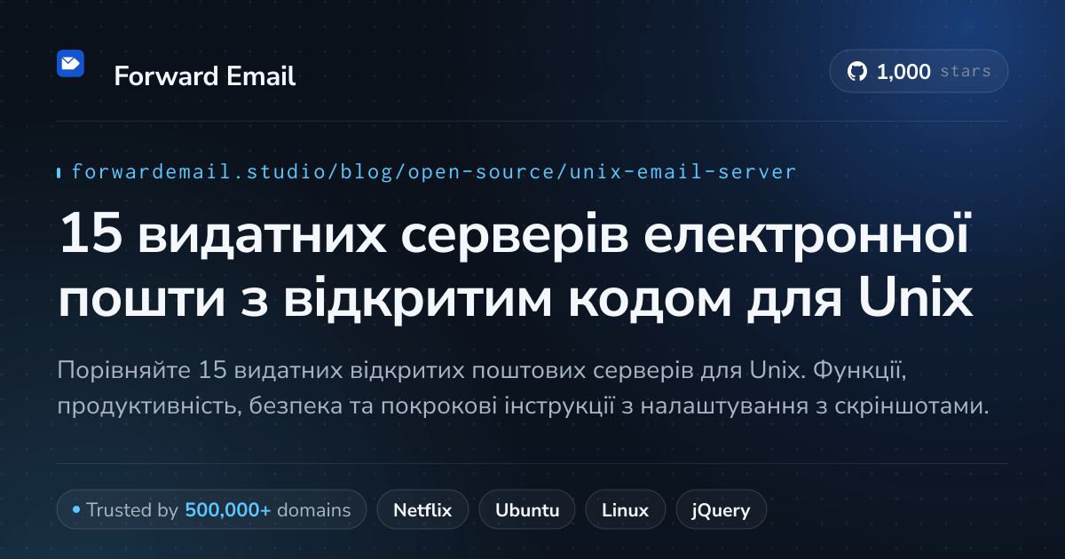 15 видатних серверів електронної пошти з відкритим кодом для Unix 2026