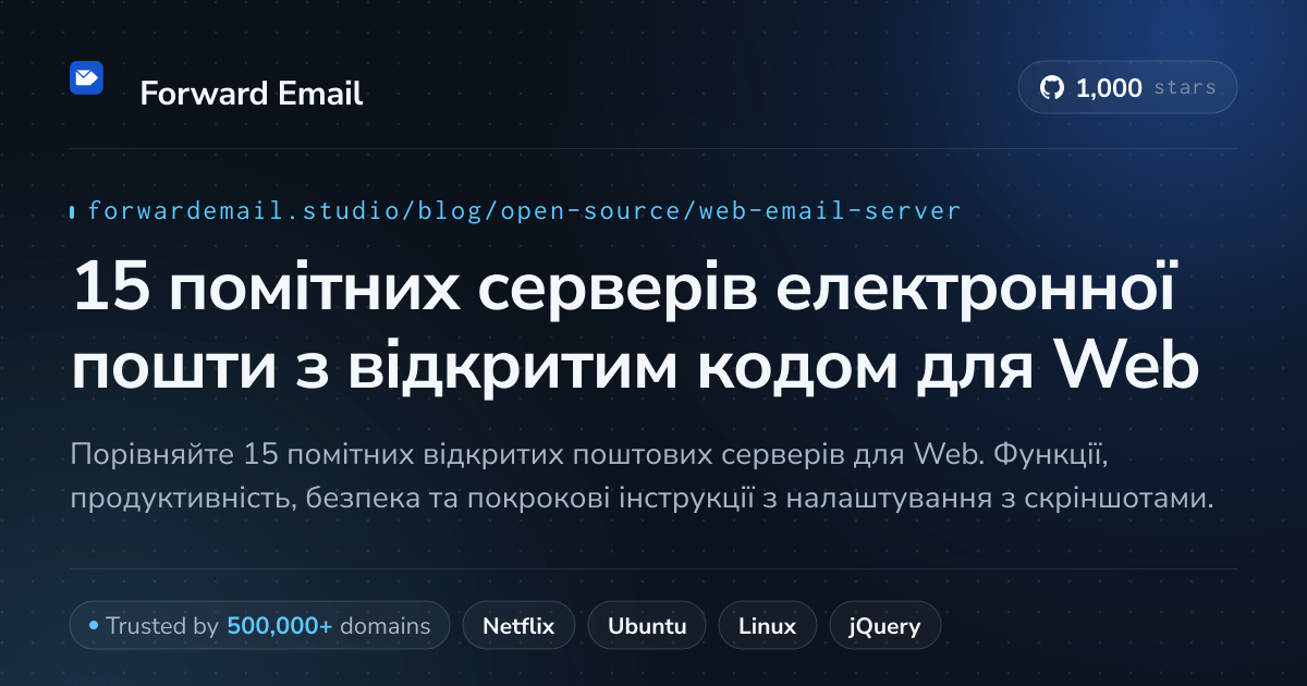 15 помітних серверів електронної пошти з відкритим кодом для Web 2026