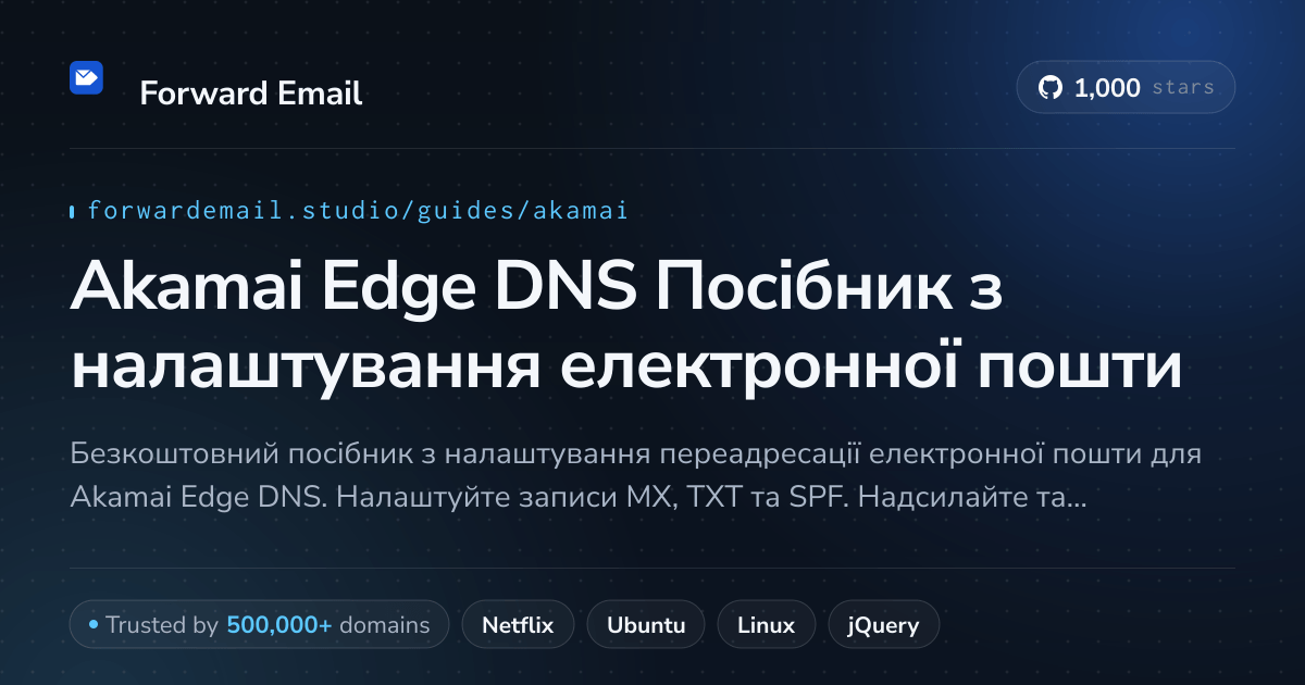 Як налаштувати електронну пошту за допомогою Akamai Edge DNS
