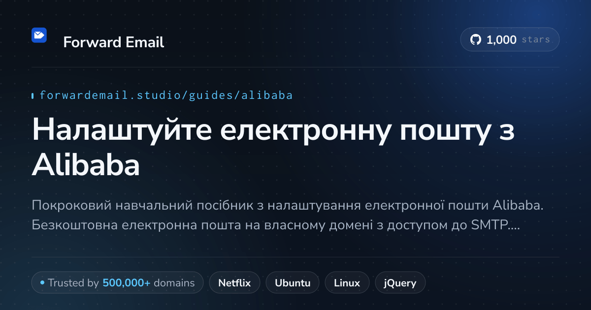 Як налаштувати електронну пошту за допомогою Alibaba