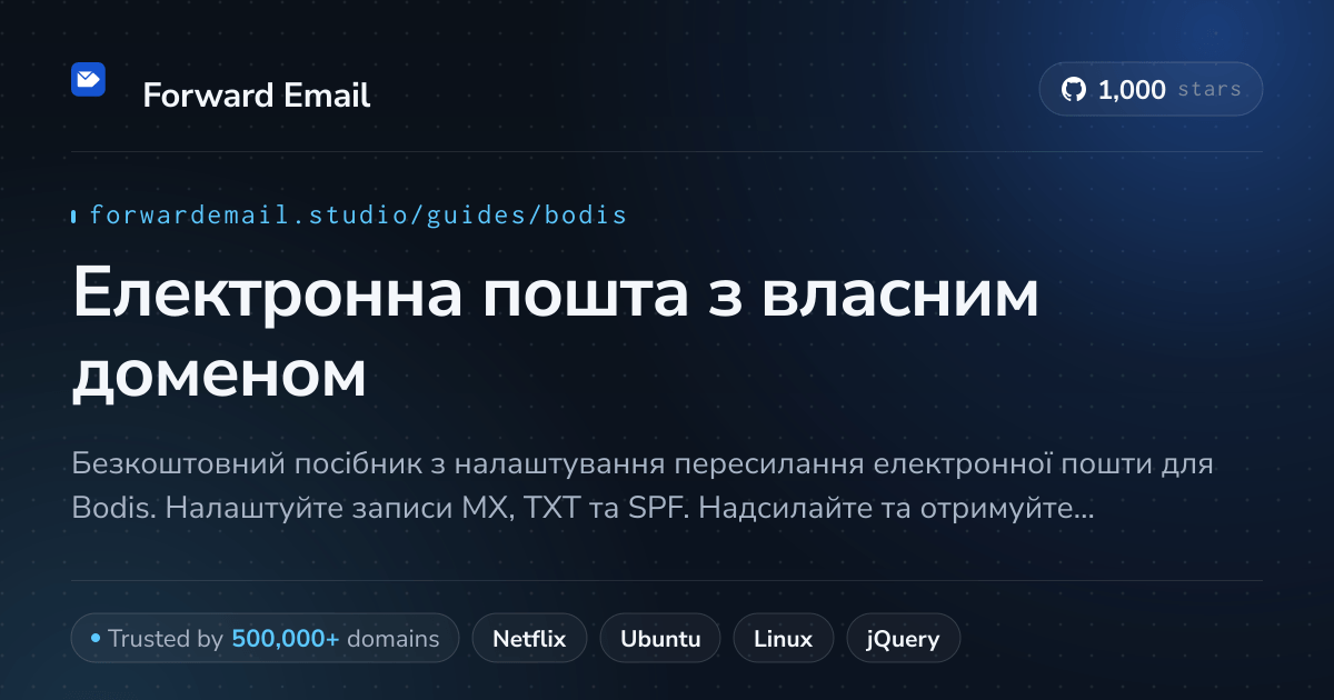 Як налаштувати електронну пошту за допомогою Bodis