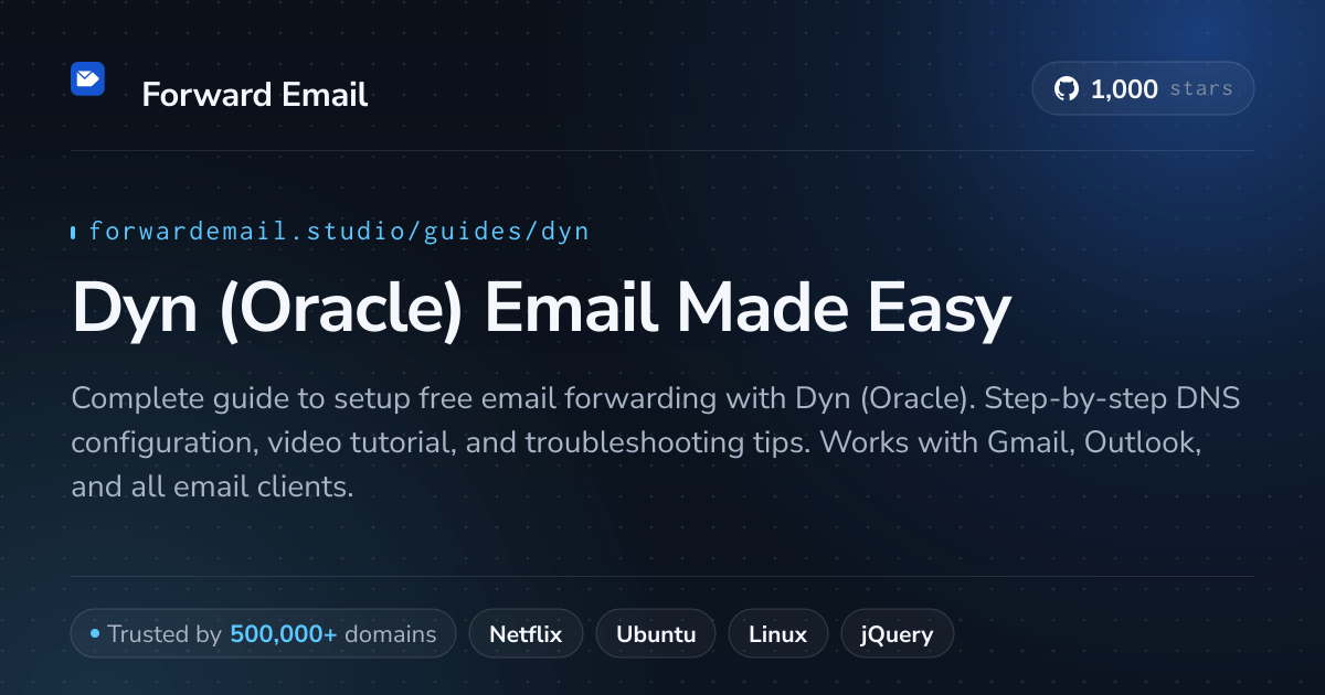 Як налаштувати електронну пошту за допомогою Dyn (Oracle)