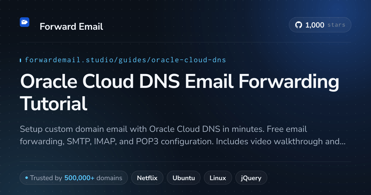 Як налаштувати електронну пошту за допомогою Oracle Cloud DNS