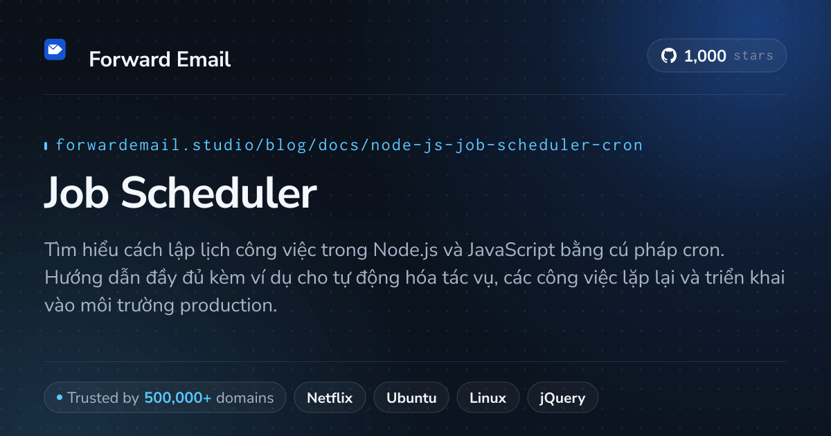 Trình lập lịch công việc Node.js