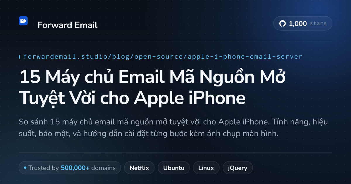 15 Máy chủ Email Mã Nguồn Mở Tuyệt Vời cho Apple iPhone 2026