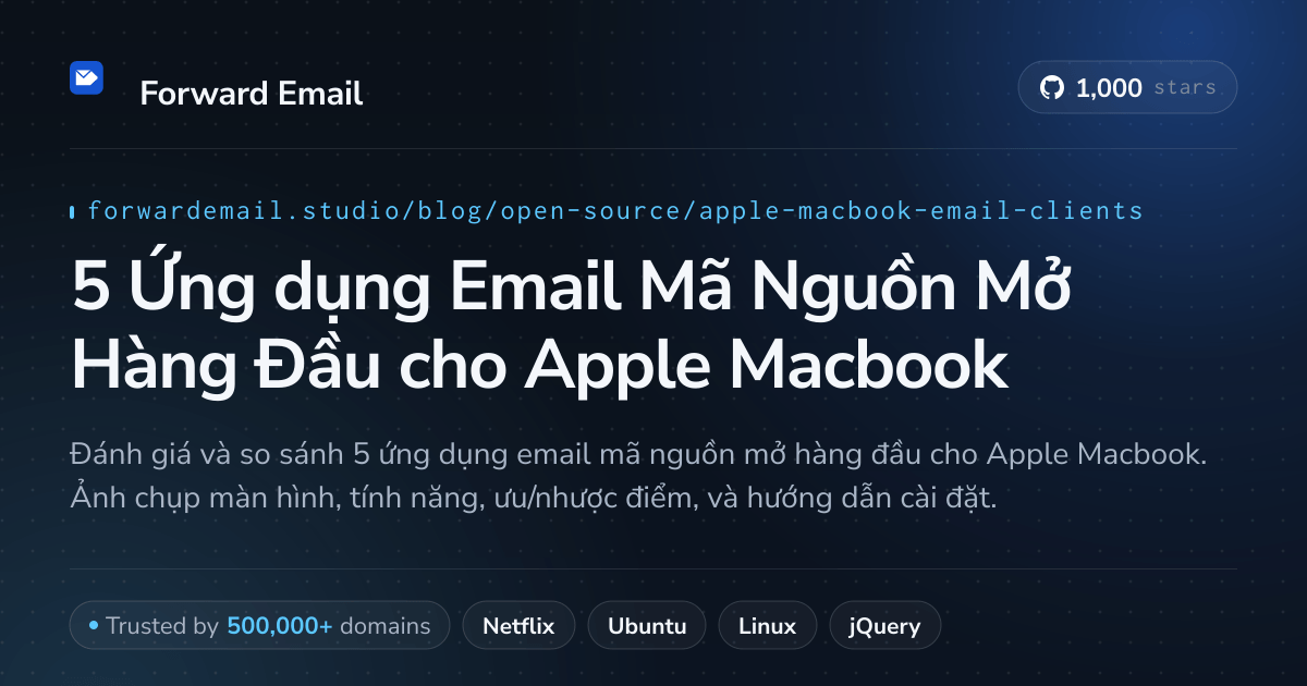 5 Ứng dụng Email Mã Nguồn Mở Hàng Đầu cho Apple Macbook 2026