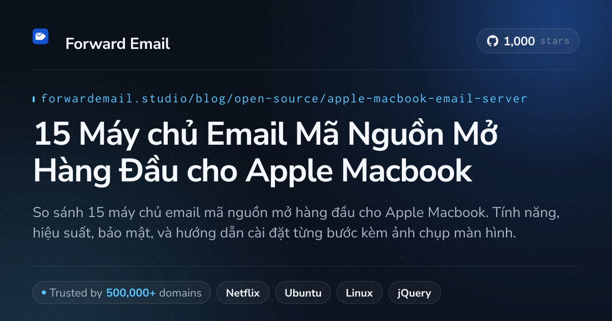 15 Máy chủ Email Mã Nguồn Mở Hàng Đầu cho Apple Macbook 2026