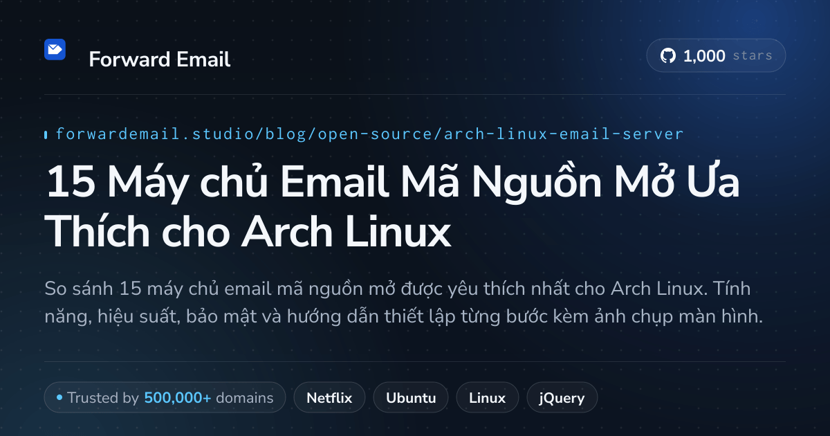 15 Máy chủ Email Mã Nguồn Mở Ưa Thích cho Arch Linux 2026