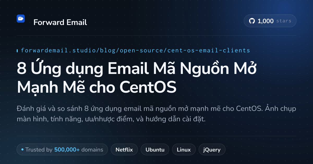 8 Ứng dụng Email Mã Nguồn Mở Mạnh Mẽ cho CentOS 2026