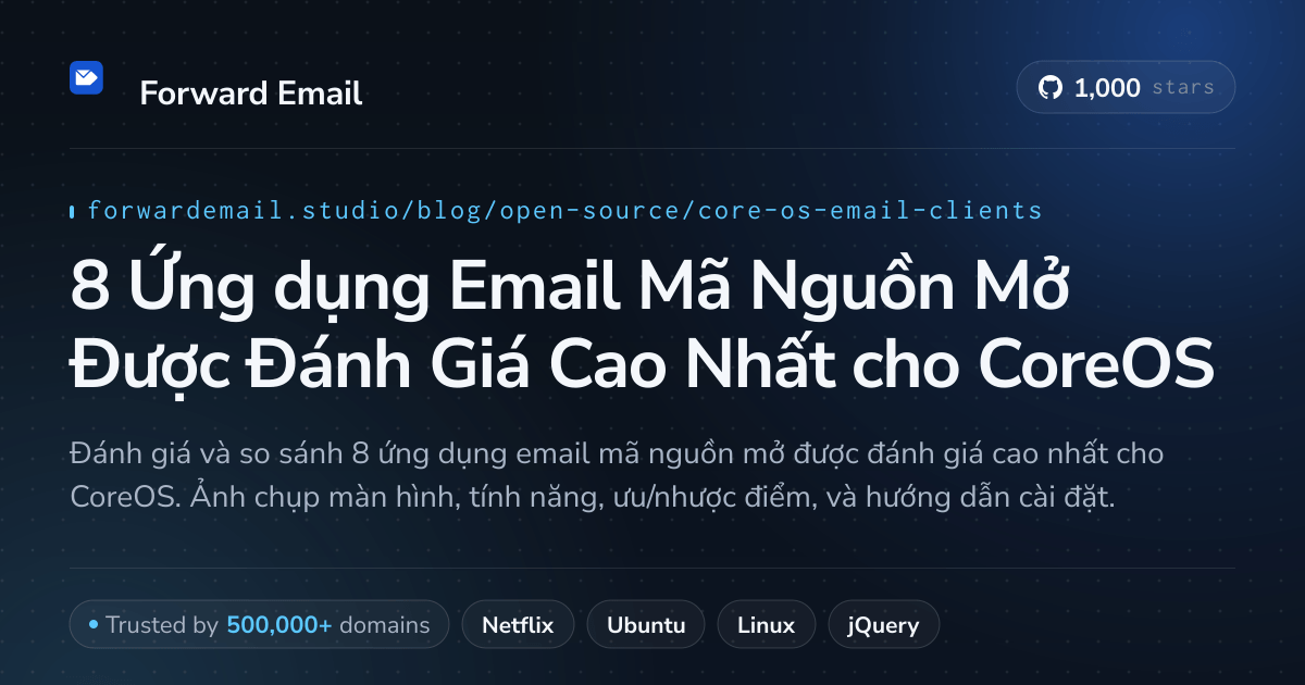8 Ứng dụng Email Mã Nguồn Mở Được Đánh Giá Cao Nhất cho CoreOS 2026