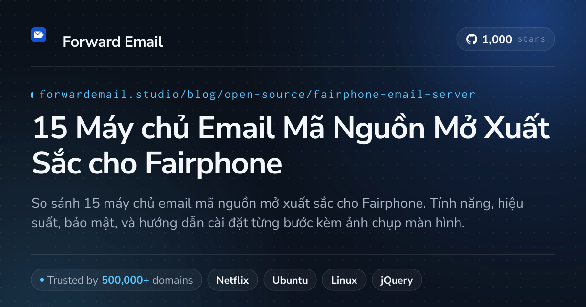 15 Máy chủ Email Mã Nguồn Mở Xuất Sắc cho Fairphone 2026