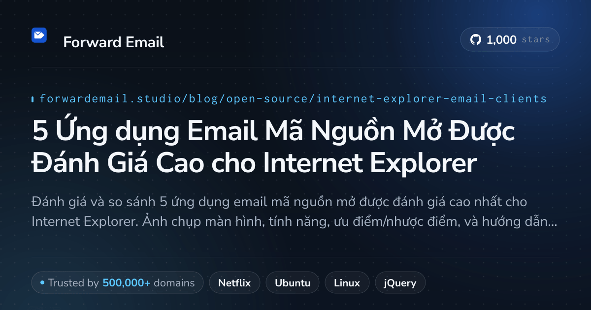 5 Ứng dụng Email Mã Nguồn Mở Được Đánh Giá Cao cho Internet Explorer 2026