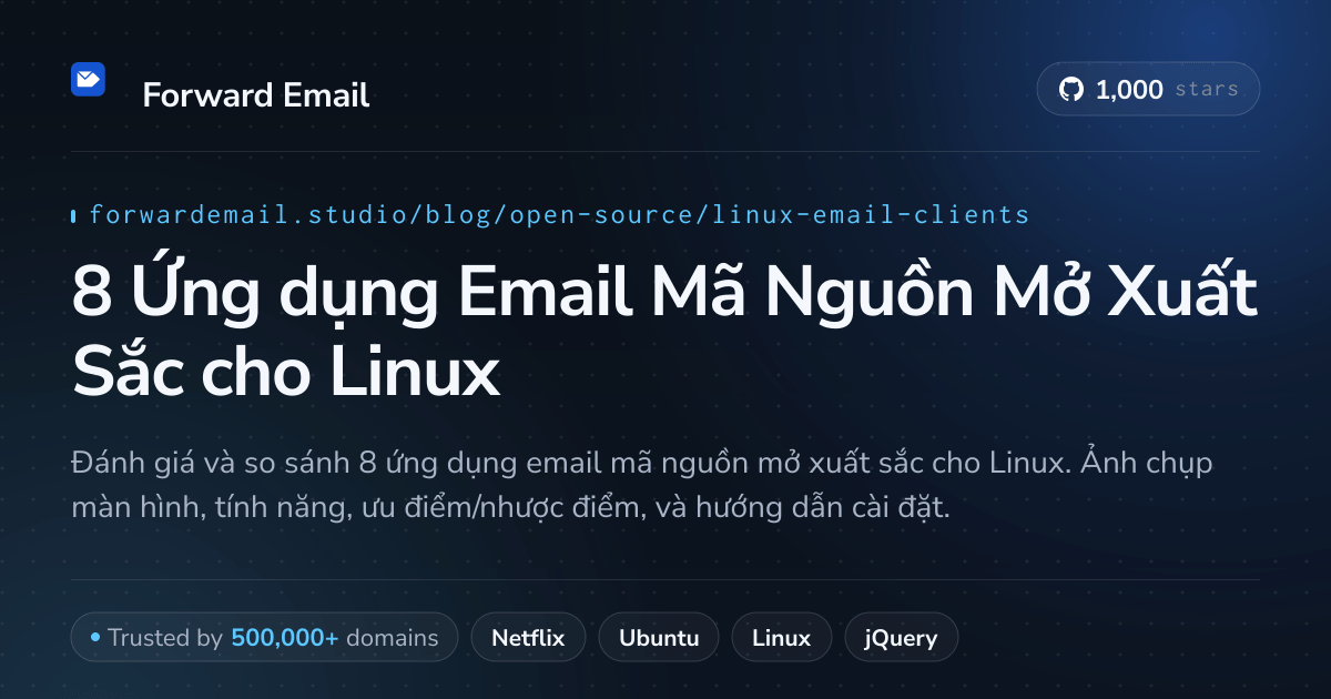 8 Ứng dụng Email Mã Nguồn Mở Xuất Sắc cho Linux 2026