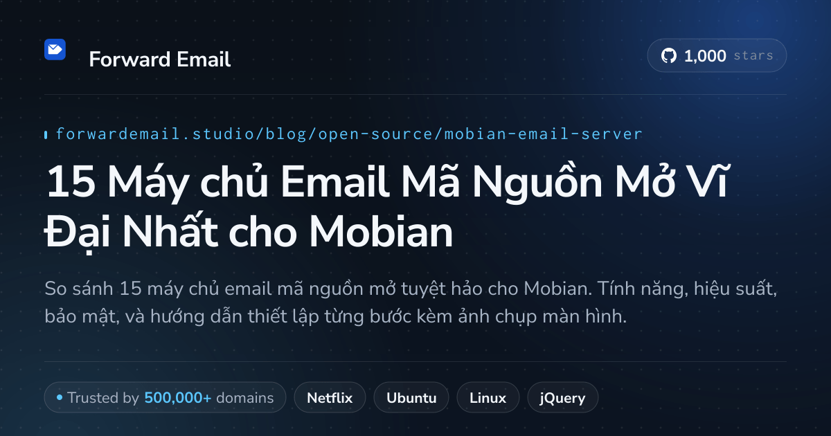 15 Máy chủ Email Mã Nguồn Mở Vĩ Đại Nhất cho Mobian 2026