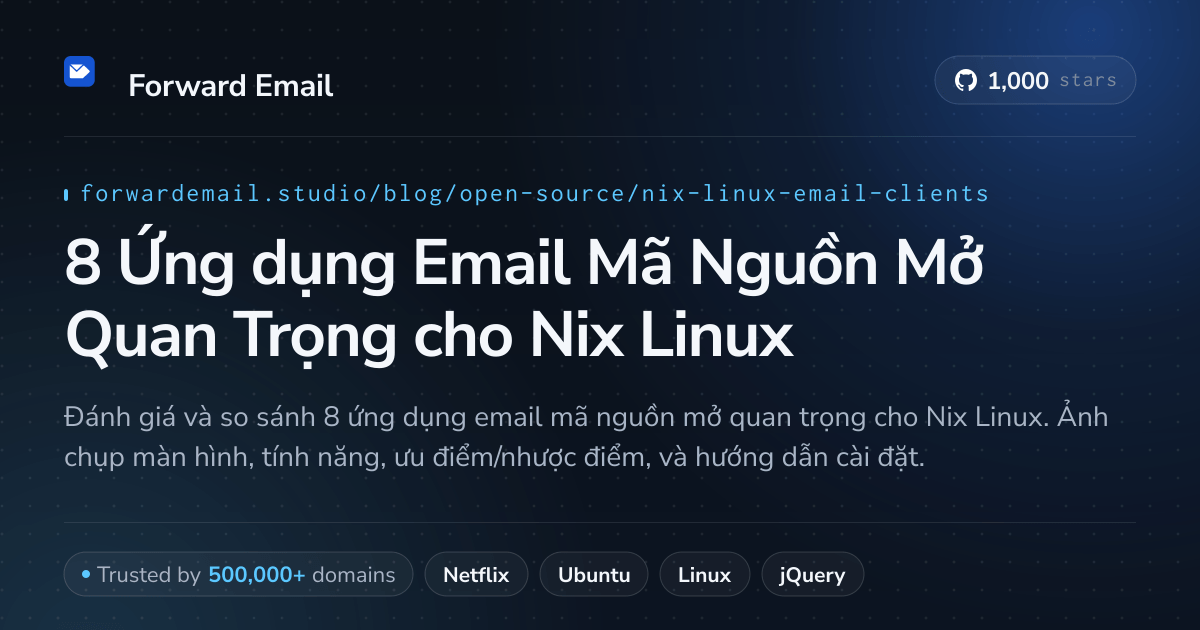 8 Ứng dụng Email Mã Nguồn Mở Quan Trọng cho Nix Linux 2026
