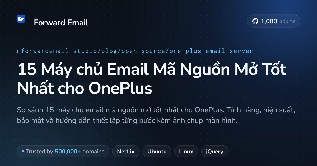 15 Máy chủ Email Mã Nguồn Mở Tốt Nhất cho OnePlus 2026
