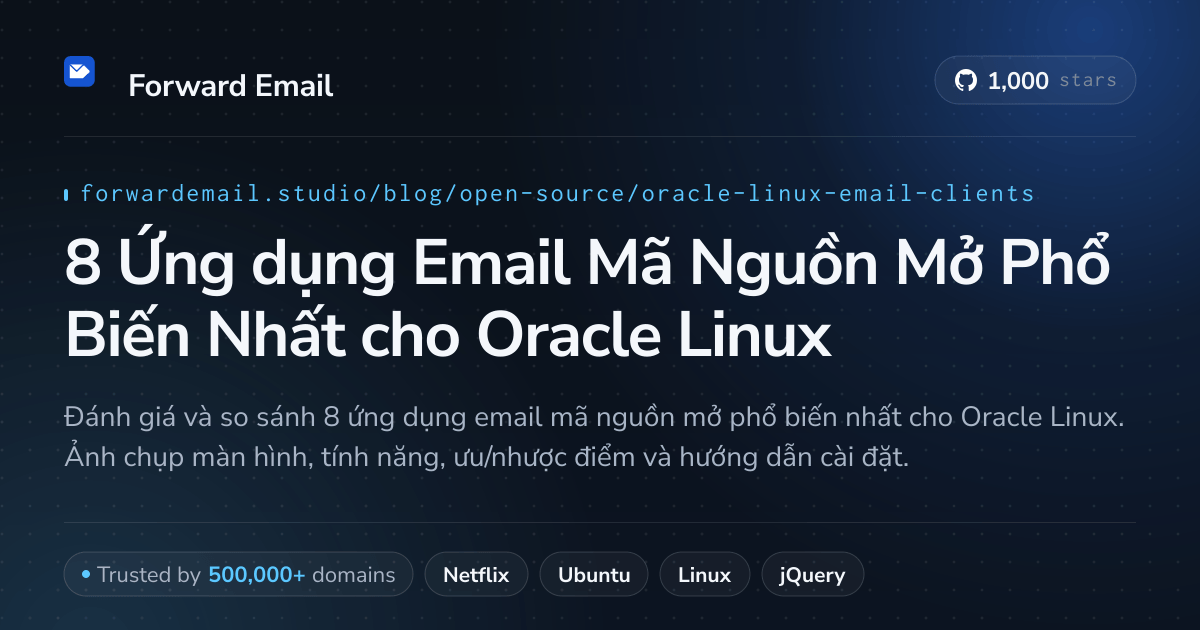 8 Ứng dụng Email Mã Nguồn Mở Phổ Biến Nhất cho Oracle Linux 2026