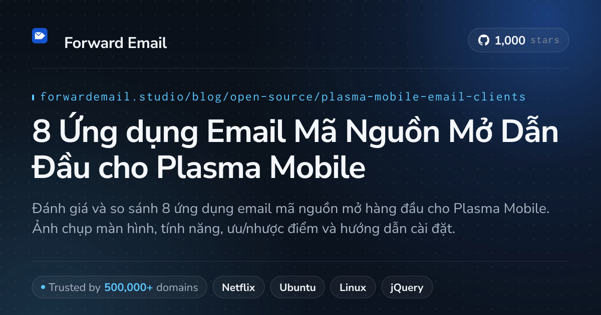 8 Ứng dụng Email Mã Nguồn Mở Dẫn Đầu cho Plasma Mobile 2026