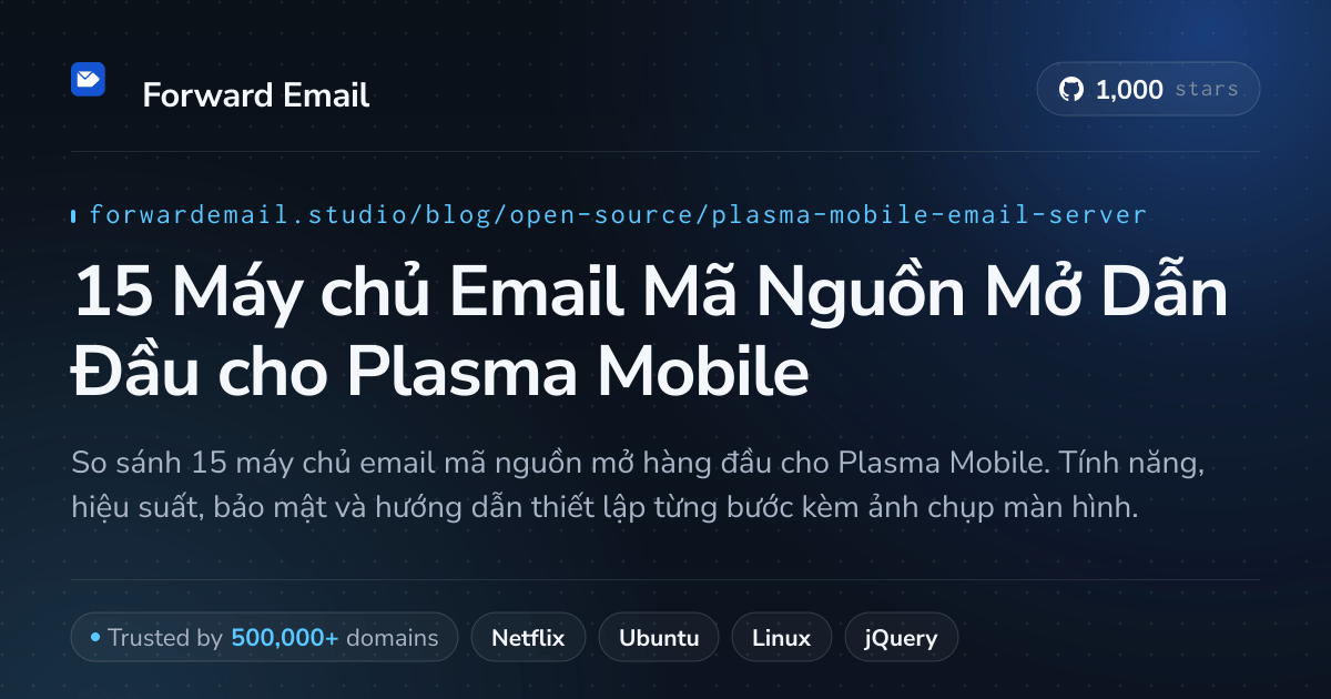 15 Máy chủ Email Mã Nguồn Mở Dẫn Đầu cho Plasma Mobile 2026
