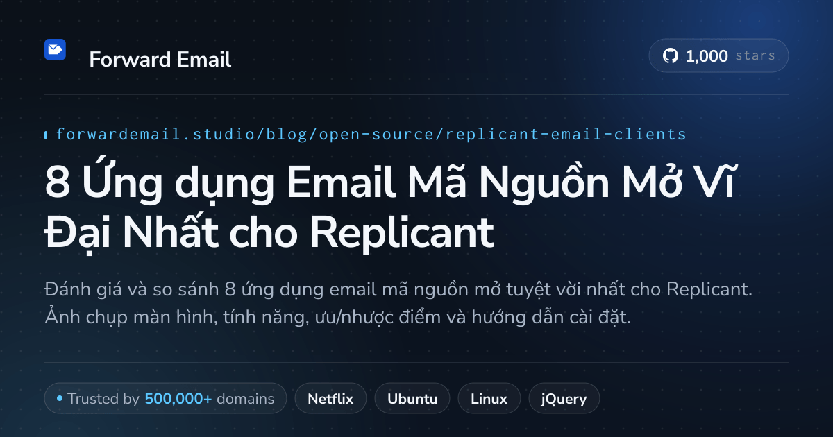 8 Ứng dụng Email Mã Nguồn Mở Vĩ Đại Nhất cho Replicant 2026