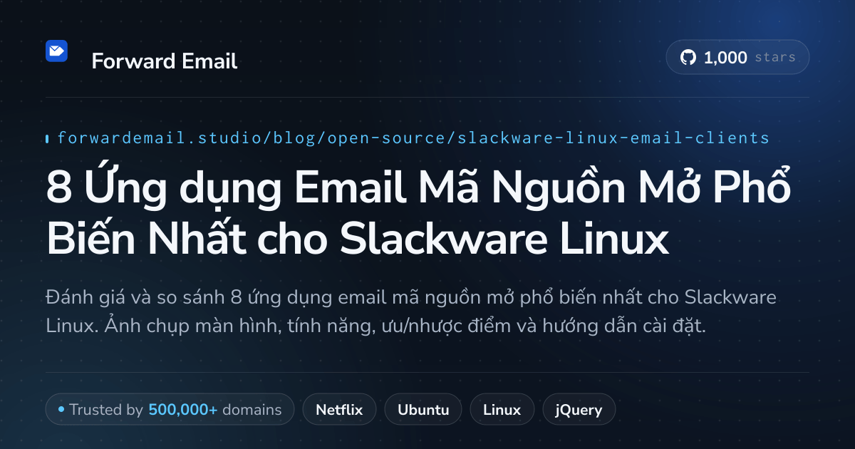 8 Ứng dụng Email Mã Nguồn Mở Phổ Biến Nhất cho Slackware Linux 2026